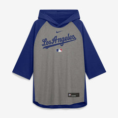 MLB Los Angeles Dodgers Nike Authentic Collection Flux Dri-FIT Raglan 3/4-Sleeve Hooded T-Shirt