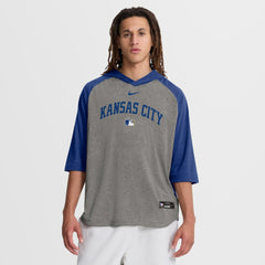 MLB Kansas City Royals Nike Authentic Collection Flux Dri-FIT Raglan 3/4-Sleeve Hooded T-Shirt