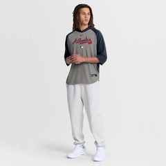 MLB Atlanta Braves Nike Authentic Collection Flux Dri-FIT Raglan 3/4-Sleeve Hooded T-Shirt