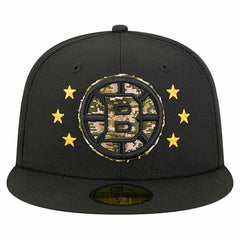 NHL Black Boston Bruins New Era Military Appreciation Digital Camo Stars 59FIFTY Fitted Hat