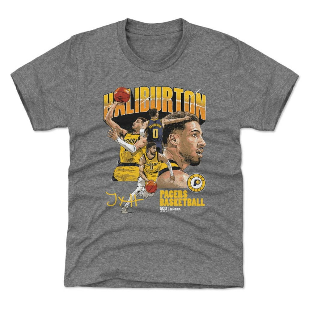 NBA Tyrese Haliburton Indiana Pacers 500 Level Youth Collage T-Shirt
