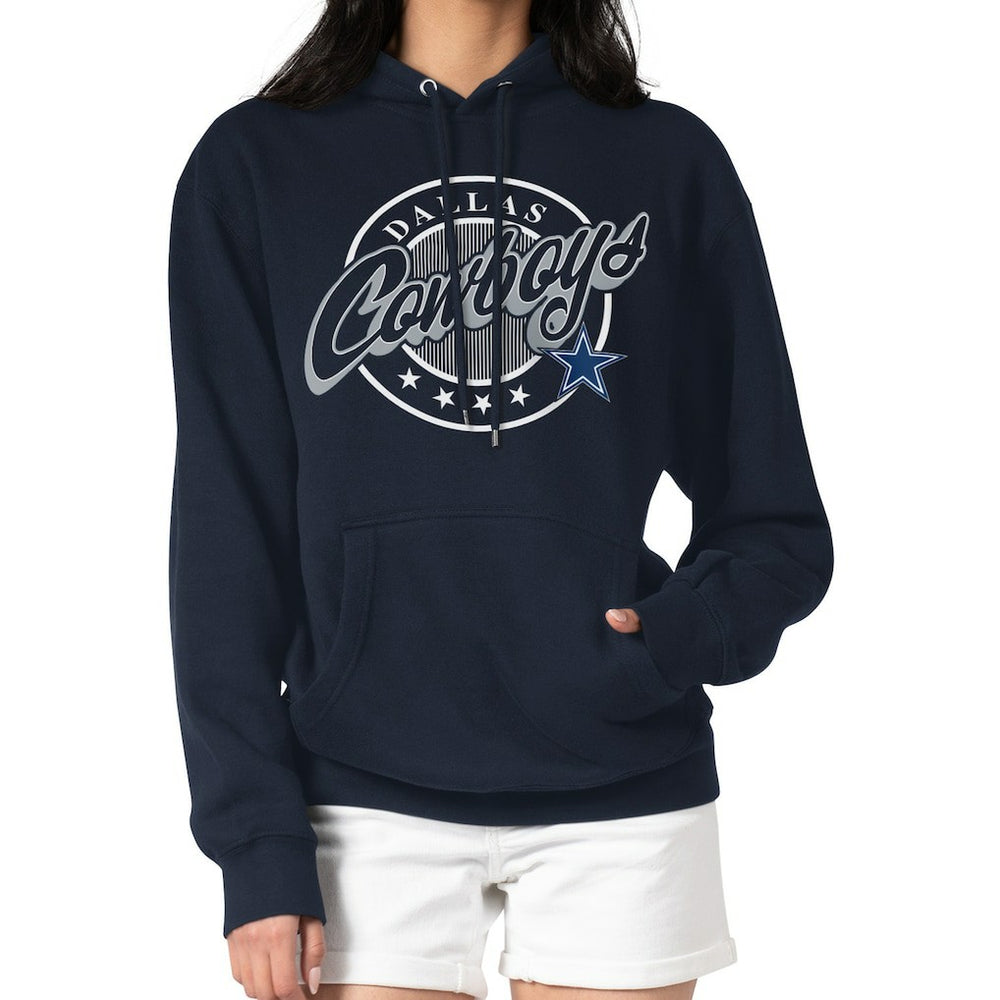 G-III 4Her by Carl Banks Women's Pinstripe Circle Fleece Pullover Hoodie - Dallas Cowboys