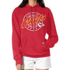 G-III 4Her by Carl Banks Women's Pinstripe Circle Fleece Pullover Hoodie - Kansas City Chiefs