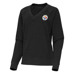 Antigua Women's Varsity Tri-Blend V-Neck Long Sleeve T-Shirt - Pittsburgh Steelers
