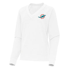 Antigua Women's Varsity Tri-Blend V-Neck Long Sleeve T-Shirt - Miami Dolphins