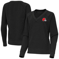 Antigua Women's Varsity Tri-Blend V-Neck Long Sleeve T-Shirt - Cleveland Browns