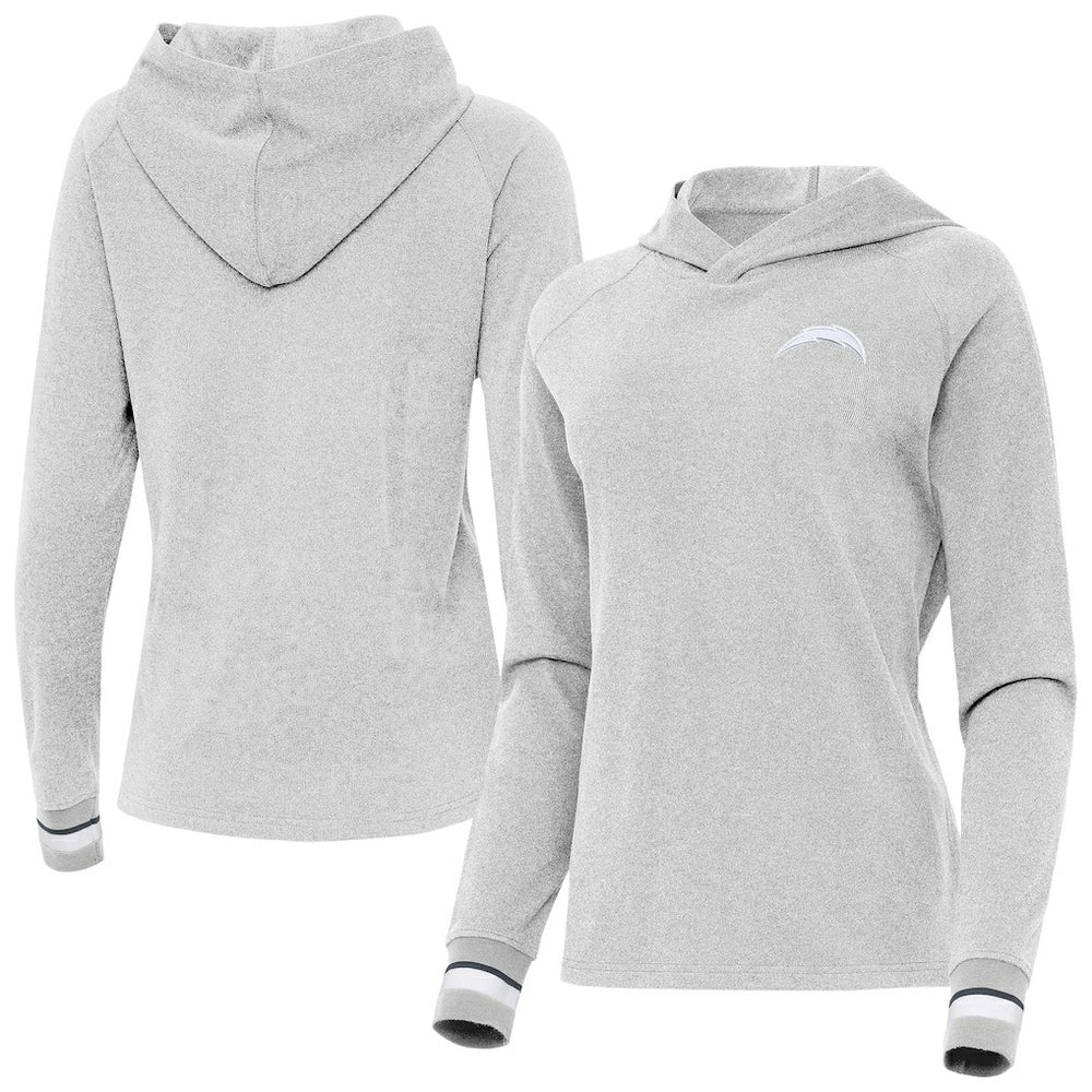 Antigua Women's Trek Raglan Pullover Hoodie - Los Angeles Chargers