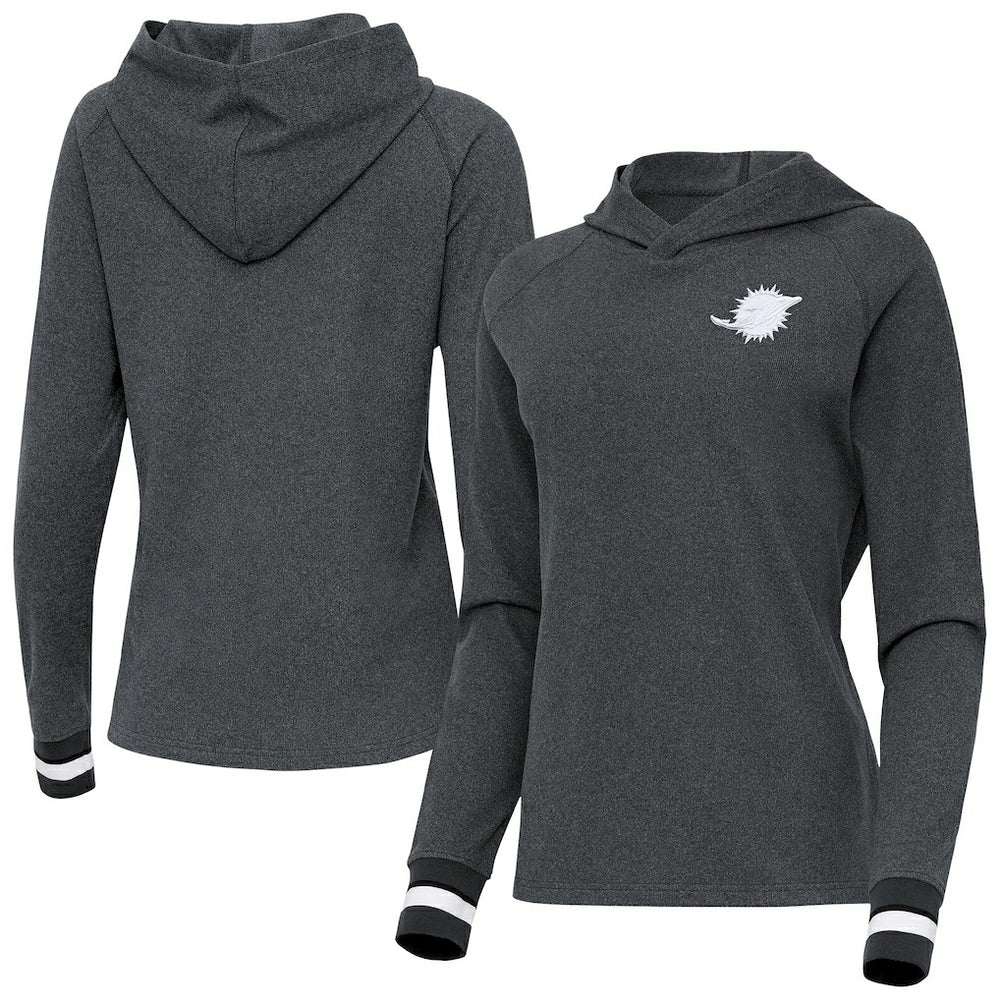 Antigua Women's Trek Raglan Pullover Hoodie - Miami Dolphins