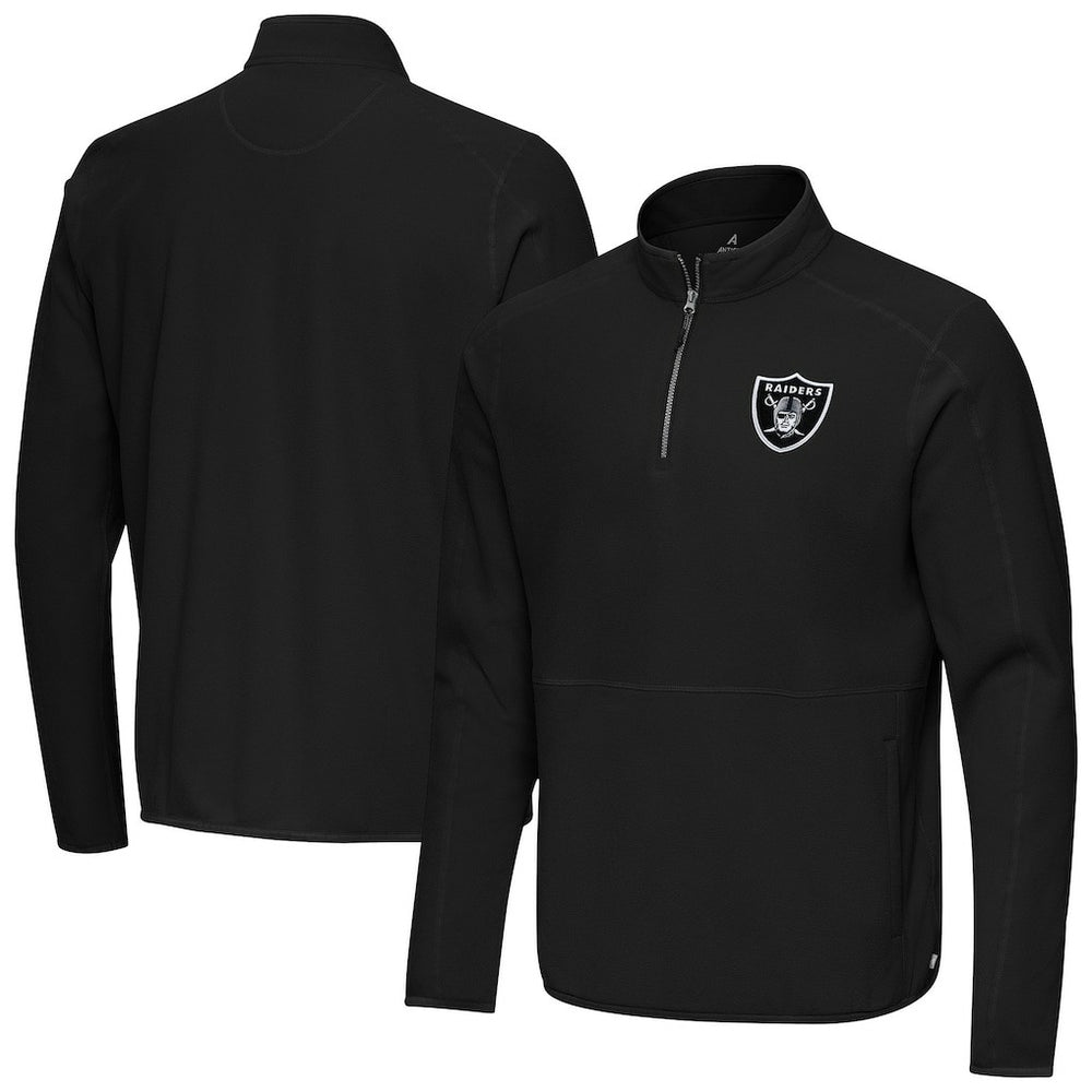 Antigua Step Up Quarter-Zip Pullover - Las Vegas Raiders