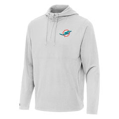 Antigua Connected Quarter-Zip Pullover Hoodie - Miami Dolphins