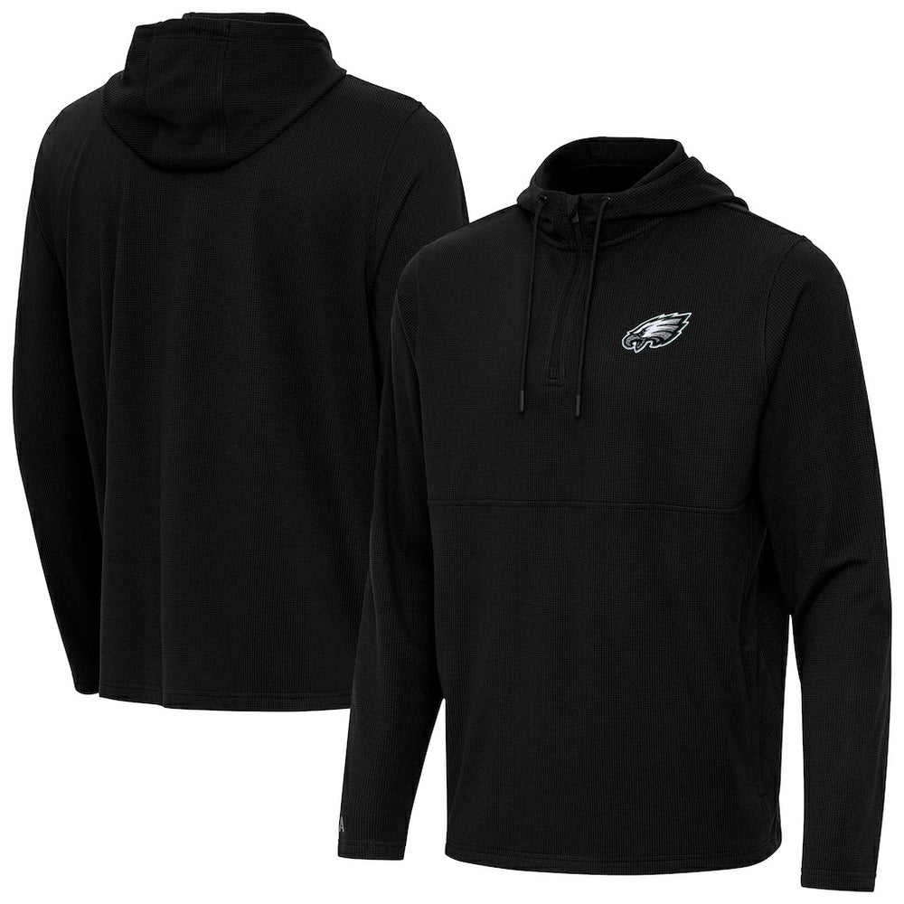 Antigua Connected Quarter-Zip Pullover Hoodie - Philadelphia Eagles