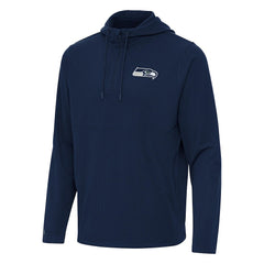 Antigua Connected Quarter-Zip Pullover Hoodie - Seattle Seahawks