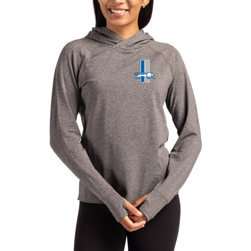 Cutter & Buck Women's Throwback Logo Adapt Knit Recycled Raglan Pullover Hoodie - Detroit Lions