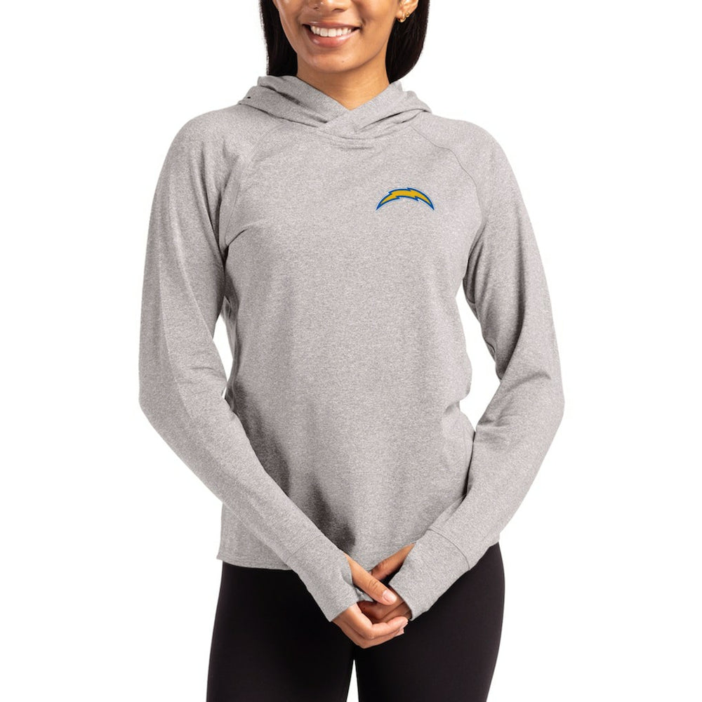 Cutter & Buck Women's Primary Logo Adapt Knit Recycled Raglan Pullover Hoodie - Los Angeles Chargers