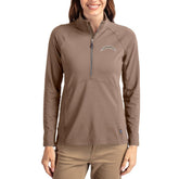 Cutter & Buck Women's Tonal Adapt Eco Knit Stretch Recycled Raglan Half-Zip Pullover - Los Angeles Chargers