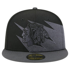 NHL Black Chicago Blackhawks New Era Spikes 59FIFTY Fitted Hat