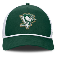 NHL Green/White Pittsburgh Penguins Fanatics Bermuda A-Frame Adjustable Hat