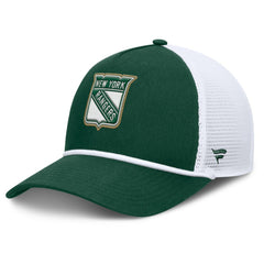 NHL Green/White New York Rangers Fanatics Bermuda A-Frame Adjustable Hat