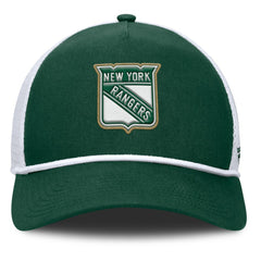 NHL Green/White New York Rangers Fanatics Bermuda A-Frame Adjustable Hat