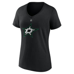 NHL Black Mikko Rantanen Dallas Stars Fanatics Women's Authentic Stack Name & Number V-Neck T-Shirt