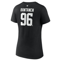 NHL Black Mikko Rantanen Dallas Stars Fanatics Women's Authentic Stack Name & Number V-Neck T-Shirt