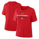 NHL Red Chicago Blackhawks Fanatics Women's Centennial Celebration T-Shirt