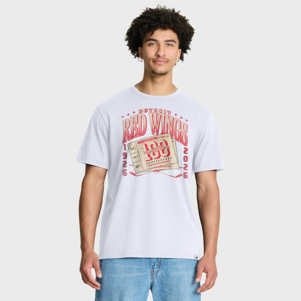 NHL White Detroit Red Wings Fanatics Centennial Legacy T-Shirt