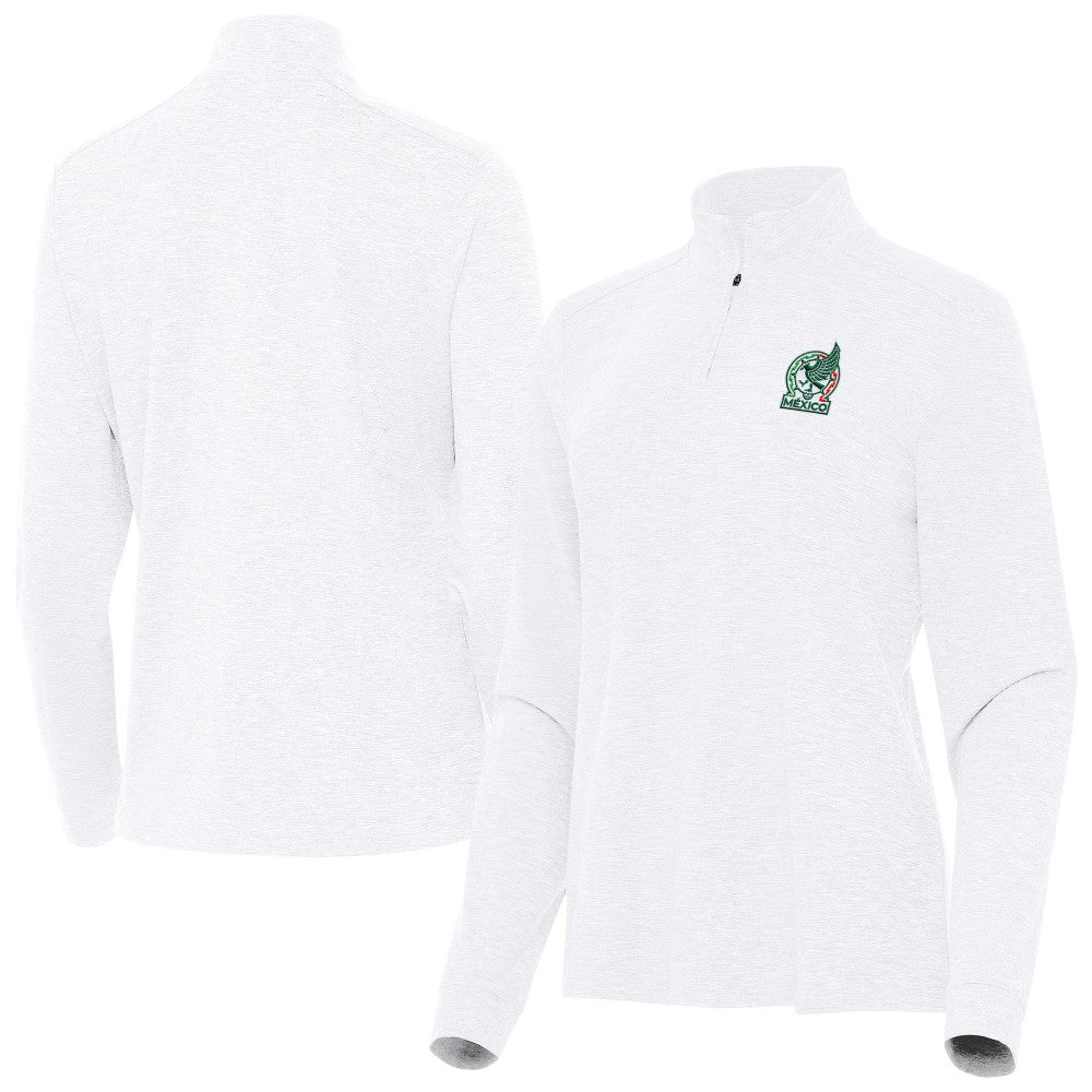 Mexico National Team Antigua Women's Master Quarter-Zip Pullover - White