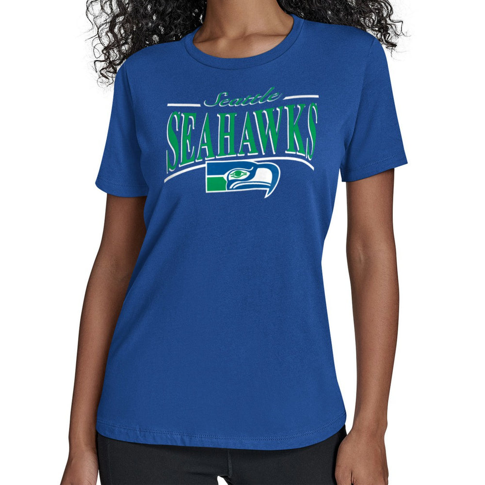 Starter Women's Throwback Arch Stripe T-Shirt - Seattle Seahawks