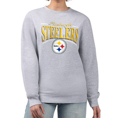 Starter Women's Arch Stripe Fleece Pullover Sweatshirt - Pittsburgh Steelers