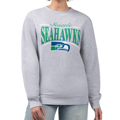 Starter Women's Throwback Arch Stripe Fleece Pullover Sweatshirt - Seattle Seahawks