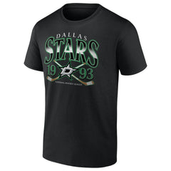 NHL Black Dallas Stars Retro Cross Sticks T-Shirt