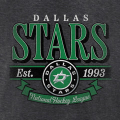 NHL Charcoal Dallas Stars Women's Retro Banner V-Neck T-Shirt