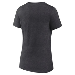 NHL Charcoal Edmonton Oilers Women's Retro Banner V-Neck T-Shirt