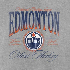 NHL Gray Edmonton Oilers Women's Retro Script V-Neck T-Shirt