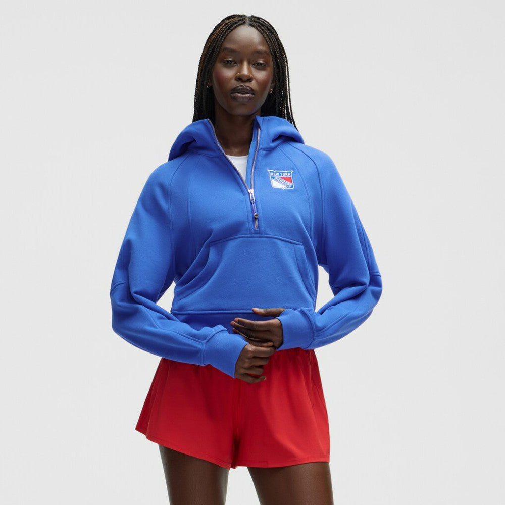 NHL Blue|Blue New York Rangers lululemon Women's Scuba Oversized Half-Zip Hoodie
