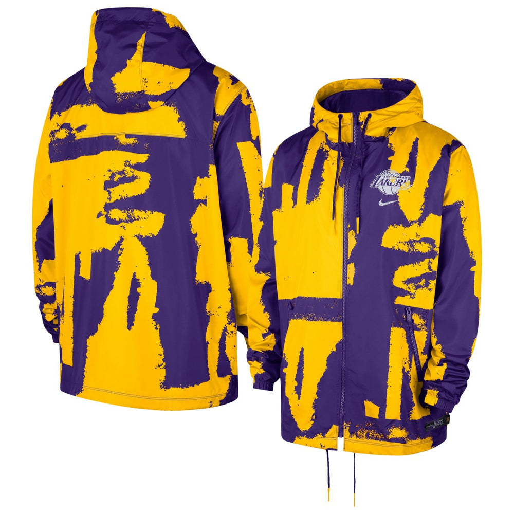 NBA Los Angeles Lakers Unisex Courtside Club Premium Woven Full-Zip Hooded Jacket