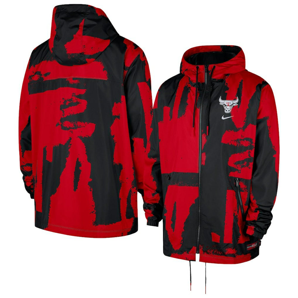 NBA Chicago Bulls Courtside Club Premium Woven Full-Zip Hooded Jacket