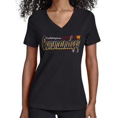 Starter Women's Groovy Script V-Neck T-Shirt - Washington Commanders