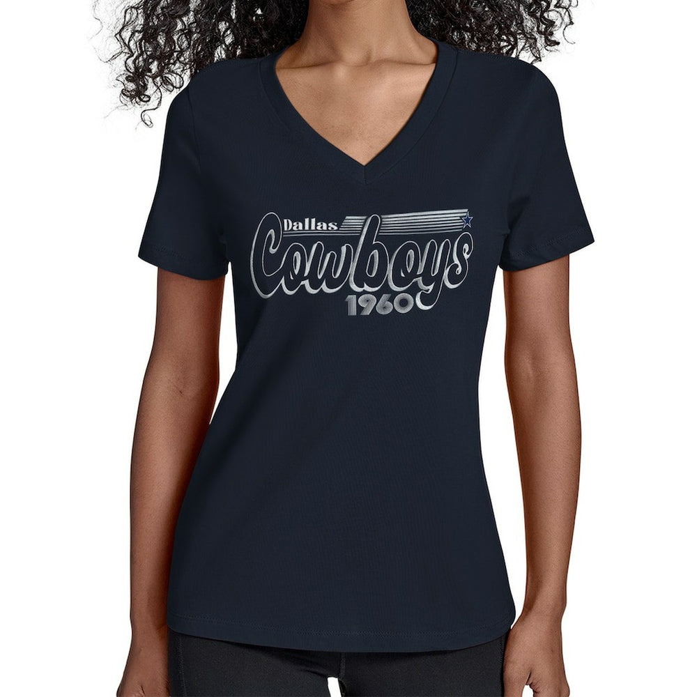 Starter Women's Groovy Script V-Neck T-Shirt - Dallas Cowboys
