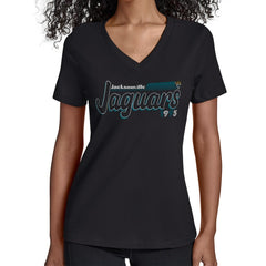 Starter Women's Groovy Script V-Neck T-Shirt - Jacksonville Jaguars