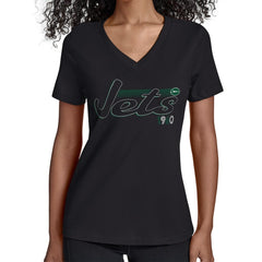 Starter Women's Groovy Script V-Neck T-Shirt - New York Jets
