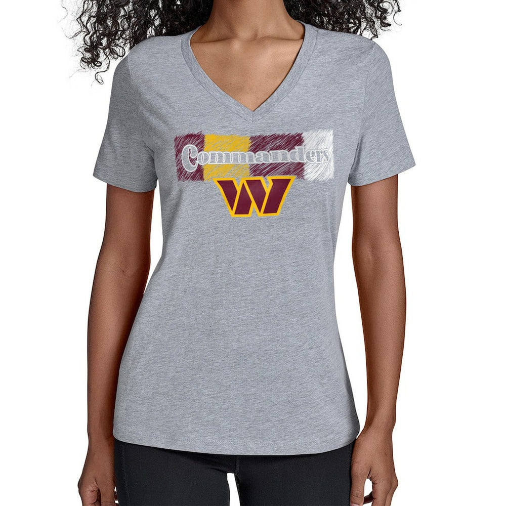 Starter Women's Color Shading V-Neck T-Shirt - Washington Commanders