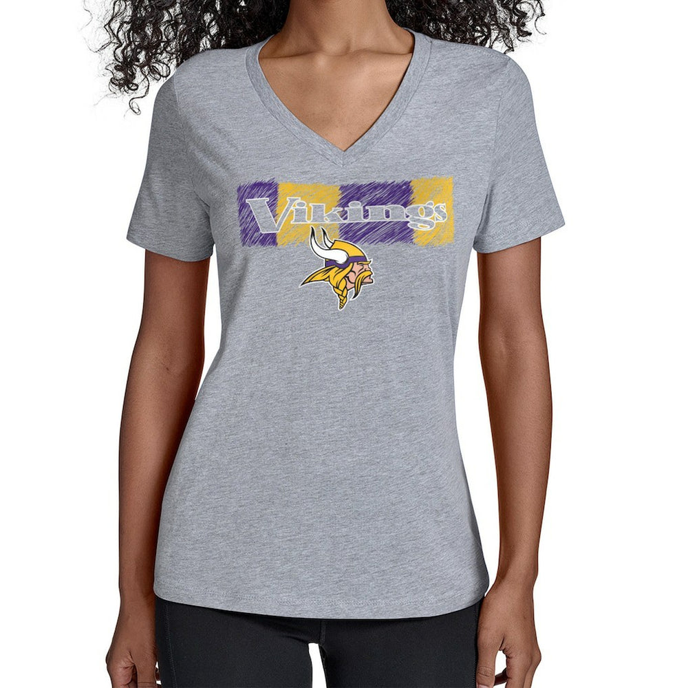 Starter Women's Color Shading V-Neck T-Shirt - Minnesota Vikings