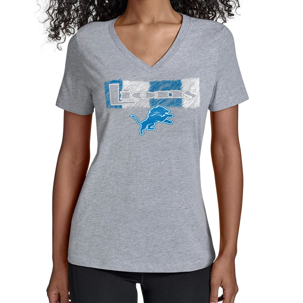 Starter Women's Color Shading V-Neck T-Shirt - Detroit Lions