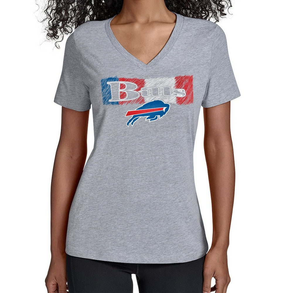 Starter Women's Color Shading V-Neck T-Shirt - Buffalo Bills