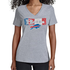 Starter Women's Color Shading V-Neck T-Shirt - Buffalo Bills