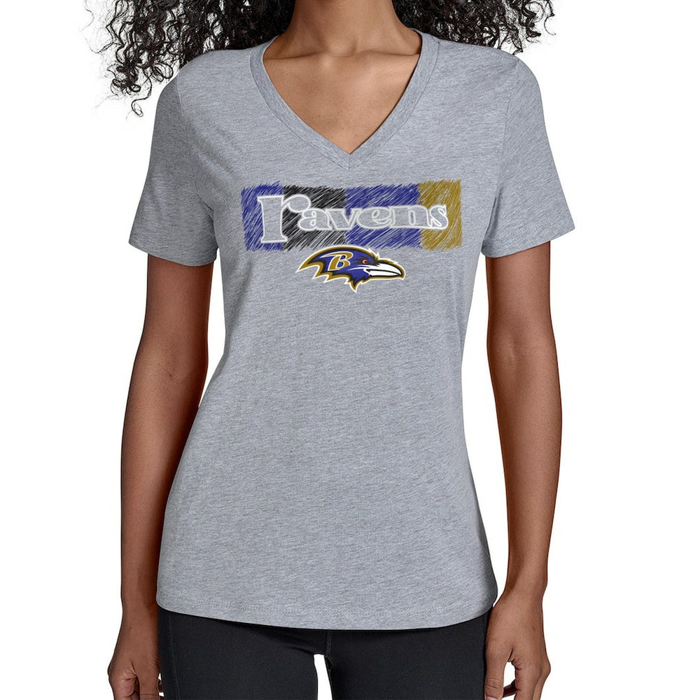 Starter Women's Color Shading V-Neck T-Shirt - Baltimore Ravens