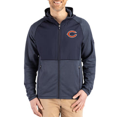 Cutter & Buck Peshastin Eco Fleece Recycled Raglan Full-Zip Tri-Blend Hybrid Jacket - Chicago Bears