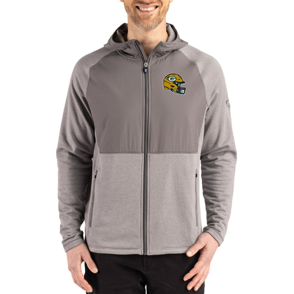 Cutter & Buck Peshastin Eco Fleece Recycled Raglan Full-Zip Tri-Blend Hybrid Jacket - Green Bay Packers